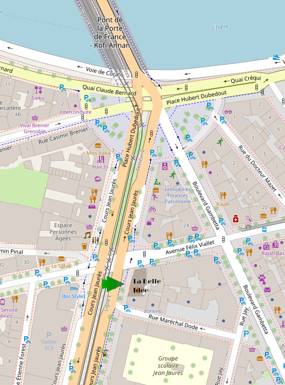 plan de situation du restaurant La Belle Idée à Grenoble